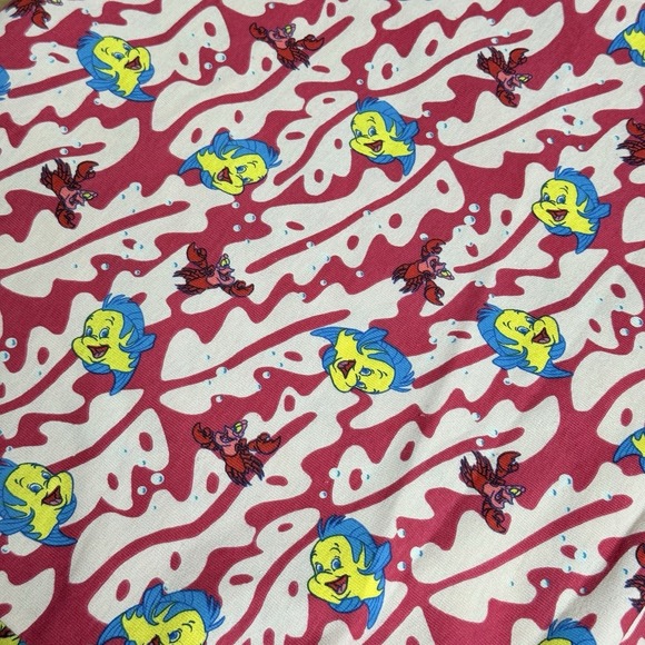 The Unbranded Brand Other - 90s Disney Little Mermaid Cotton Knit Fabric 2.5 Yds X 60" Sebastian Flounder